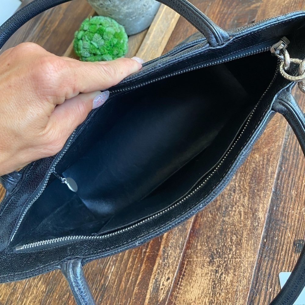 Chanel Caviar Quilted Leather CC Silver Medallion Tote - Picture 10 of 13